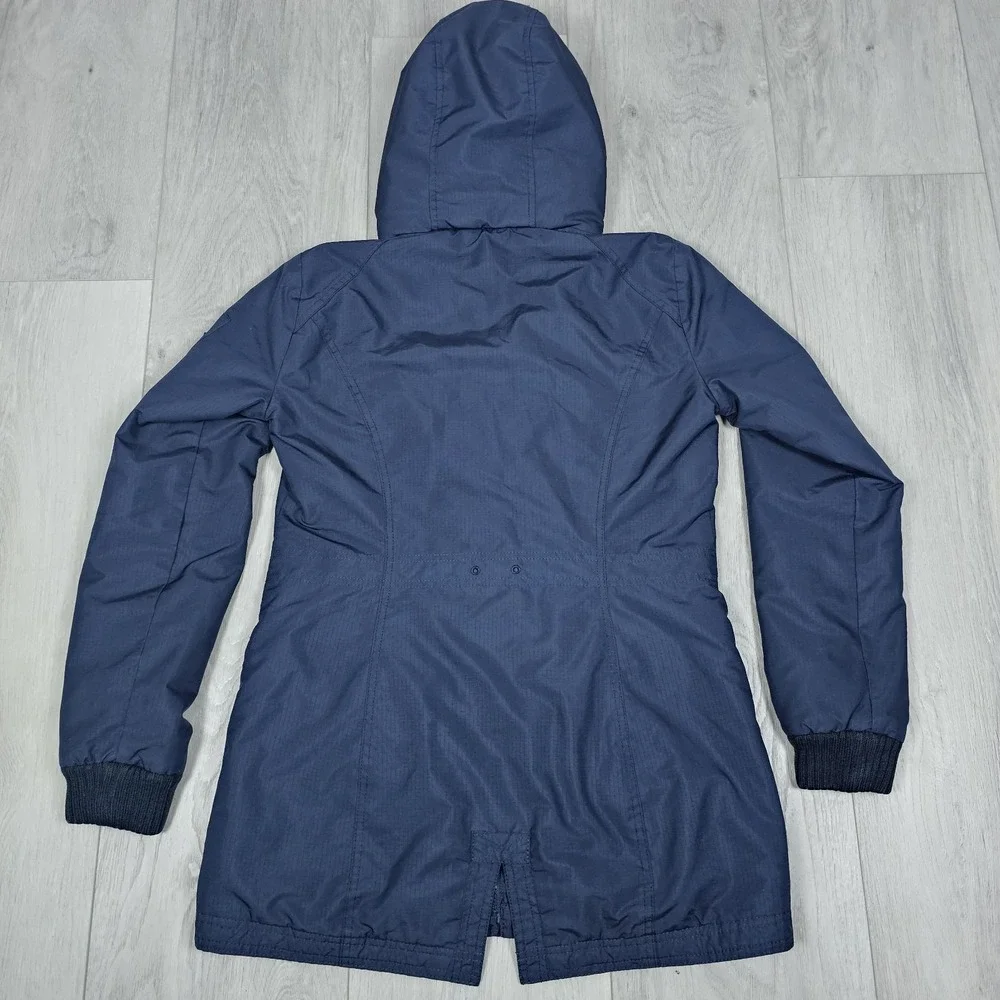 Hollister California All Weather Jacket Womens Small Blue Full Zip Sherpa Hoodie